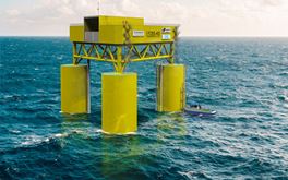 Den flydende substation skal sende møllestrøm fra store havdybder ind til land